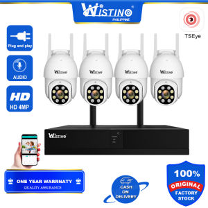 【Local Stock】Wistino Outdoor Full Set Sysetem 4CH Wifi Kit HD 3MP 4MP 6MP Audio Night Vision NVR Wireless CCTV Security Camera Kit CCTV Camera For House