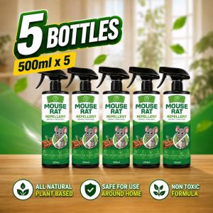 Mouse Rat Repellent Spray 500ml Rodent Deterrent Pest Control for Home Kitchen Garage Indoor Outdoor Use Plant Based Easy Spray