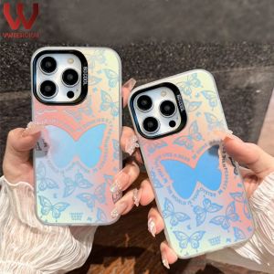 Fashion IMD Laser Gradient Beautiful Butterfly Phone Case For Samsung Galaxy A12 A13 A14 S20 FE/ S21 FE /S22 Ultra / S23 Ultra Camera protector Soft TPU Back Cover