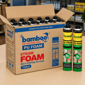 Bọt Nở Bamboo PU Foam Straw Foam 750ml Thùng 12 chai