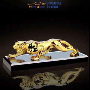 Tượng con báo đính đá bằng hợp kim trang trí taplo ô tô bàn làm việc decor phòng trang trí nhà cửa