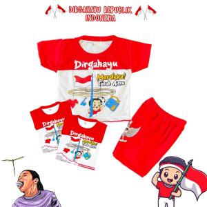 setelan merah putih anak indonesia unbtuk 17 agustus 1945 usia 03 bulan sampai 5 tahun