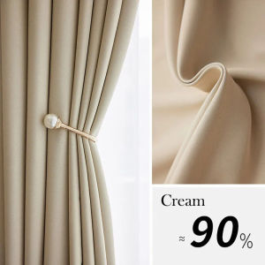 【2 Day Delivery】Hook &Ring Include 2024 Grey 95%Blackout Curtains for Bedroom Cream Curtains for Living Room Windows Drapes Curtain Sliding Door