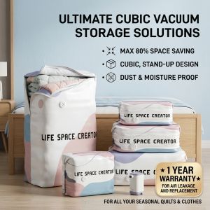 Extra Thick 3D No-Pump Vacuum Bag / Duvet Compression Storage Bag / Waterproof Quilt Organizer / Down Jacket Seal