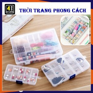 Hộp Nhựa Chia Ngăn Đựng Trang Sức Phụ Kiện 10/ 15/ 24 / 36 Ngăn Tiện Lợi - Hộp Đựng Charm Đá Và Đồ Trang Trí Nail