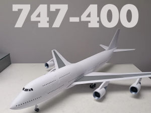 Mô hình Boeing 747-400 tỷ lệ 1.100 Mô Hình Máy Bay In 3D Nhựa PETG -Màu Trắng DIY Tự Sơn