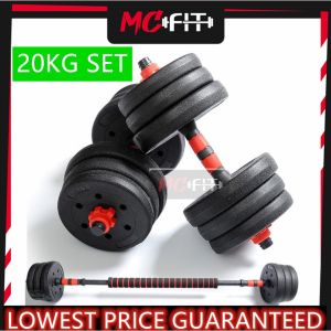 MCFIT 20kg Dumbbell Set 20KG Dumbell Bumper Rubber Coated+40CM Foam Connector Gym Home Fitness Pemberat Deadlift