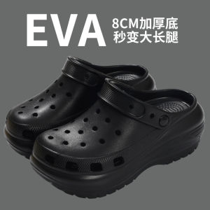 [Free Shipping] Lightweight Perforated Thick-Soled EVA Clogs WomenS Closed-Toe Sandals Beach Slippers