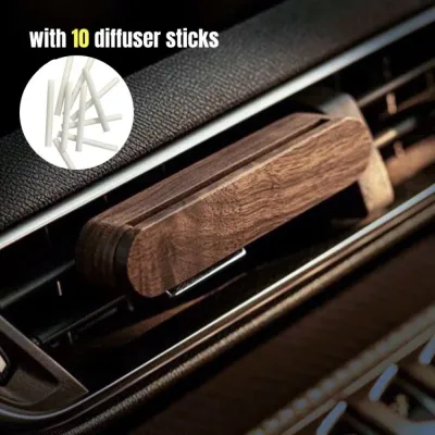 LAZALAI Lasting Aroma Car Perfume with 10 Refill Sticks Solid Wood Vent Clip Car Diffuser Car Interior