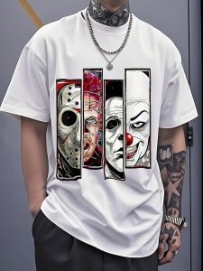 1pc MenS Gothic Heavy Metal Graphic T-Shirt - Edgy Skull & Bat Wing Print Tee Loose Fit Round Neck Streetwear Shirt for Concerts Halloween Everyday Casual Outfits - All-Season Dark Gothic Clothing Gift for Metalheads Goth T Shirt Party Attire Stree
