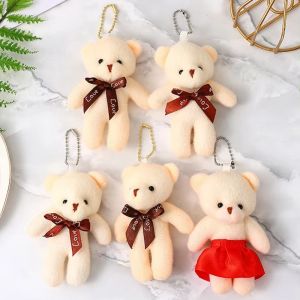 ANGCHI 10pcs/set Plush Doll Bear Plush Keychains Toys Cartoon Plush Animal Blush Bears Bag Pendant Fluffy Stuffed Plush Toy 11cm Mini Bear Plush Toy Girl Birthday Gift