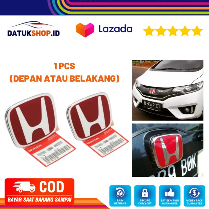 [BISA COD] EMBLEM LOGO HONDA JAZZ BRIO WARNA MERAH DEPAN ATAU BELAKANG ...