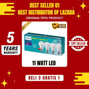 [Promo Isi 4] Philips LED Essential 11 Watt Multipack [Biru]