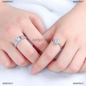 [COD] MINIFRIUT 1Pair Classic Couple Resizeable Engagement Ring Men Women Adjustable Valentine Gift