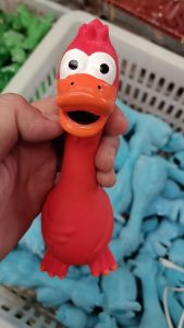 ของเล่นบีบมีเสียงของเล่นยางสำหรับสุนัขธรรมชาติไก่ขันสัตว์เลี้ยงทนทานของเล่นฝึกเคี้ยวความเครียด Relief ไก่