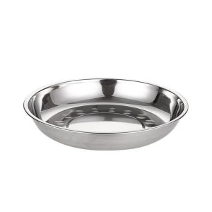 HOTOTO 14-28cm Multi-Size Stainless Steel Plates Reusable Non-ic Metal Serving Platter Durable Round Shape Round Dinner Plates For Kitchen