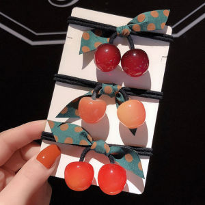 Dây Cột Tóc Dây Buộc Tóc Chùm Quả Cherry Xinh Xắn Phong Cách Hàn Quốc Cho Nữ