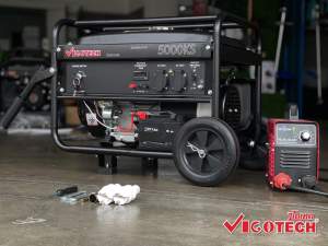 VIGOTECH เครื่องปั่นไฟเบนซิน 4000 วัตต์ เต้าปลั๊ก 16 A 2 เต้า ใช้ตู้เชื่อม 90A เชื่อม 3.2 มิลได้ VIGO-5000KS