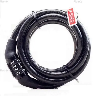 Gembok Sepeda Kode Kombinasi Angka 4 Digit 1m Tali Pengunci Pengaman Bike Bicycle Lock Numberic Anti Maling Security Padlock Password Kuat Strong