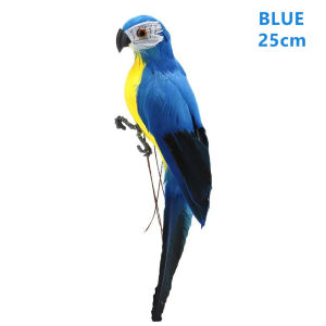25cm Home Garden Birds decoration Colorful Fake Parrots Artificial Birds Model Outdoor Home Garden Lawn Tree Decor Artificial Simulation Foam Bird Creative Foam Feather Artificial Parrot Garden Bird Prop Decor Imitation Bird Model