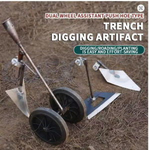 🚜 Dụng Cụ Xới Đất 2 Bánh Đa Năng – Xới Cỏ Xới Tơi Xốp Cày Đất Tam Giác Tiện Lợi