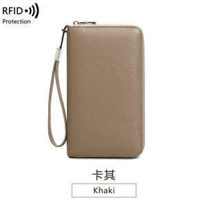 MORNA RFID Anti-Theft Brush Wallet for Women Multi Slot Vintage Large Capacity Multi-functional Stylish Clutch with Wrist Strap