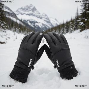 [COD] MINIFRIUT Men Winter Warm Full Fingers Waterproof Cycling Outdoor Running Motorcycle Ski Touch Screen Fleece Gloves