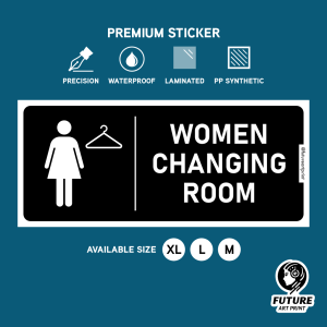 Men Women Changing Room. Premium Sticker Sign Notice Signage. Male Female Dressing Fitting Room.