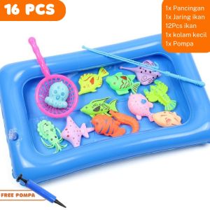 COOLToy 16/40/50PCS Mainan Pancing Ikan Anak-Anak Magnet Set Kolam Ikan