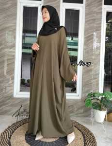 Abaya Turkey Dinar Crinkle Airflow | Dress Kaftan Polos betwings | Gamis Wanita Crinkle Airflow Muslimah