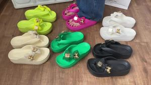 [Free Shipping] Thailand EVA Flip-Flops For Women New Style Butterfly Bear Design Thick Flat Sole Casual Beach Sandals In Stock
