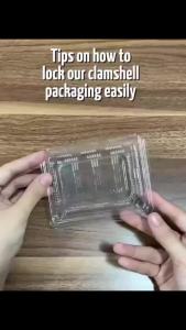 GIFTER 100pcs  Clear Clamshell Food Container Square Round  For Cakes Burgers Pastry