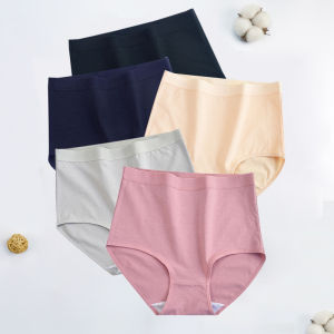 Kakafree 5PCS Cotton mid Waisted Women Underwear Comfortable and Breathable Daily use Underwear Solid Color Tight Womens Underwear