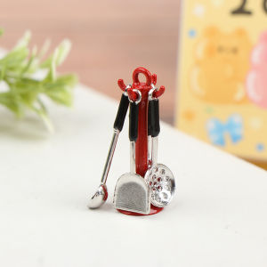[Childhood MS] 1:12 dụng cụ nhà bếp Nhà búp bê thìa treo thẳng đứng Bộ dụng cụ lọc thìa thìa