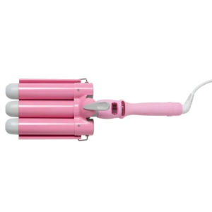 Professional 32mm 3 Barrels Wave Curler Ceramic Three Barrel Curling Iron Wand LCD Display Hair Curler Hair Styling Tool Egg Roll Head Curling Stick Water Ripple Wave Chicken Cake Large Roll Artifact Corn Ironing Splint Electric Hair Curler Female