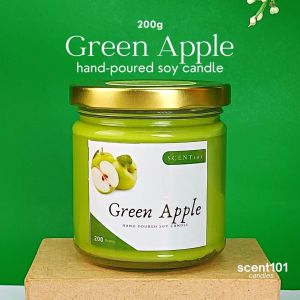 Scent 101 / GREEN APPLE / Soy Wax Scented Candle / 200 Grams