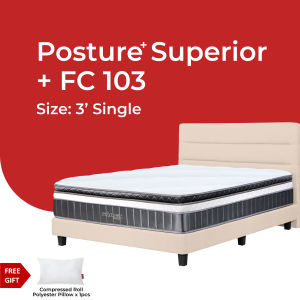(FULL SET) Goodnite Posture Superior Patented DPC 12inch Double Posture Spring Mattress + FC103 Bed Frame