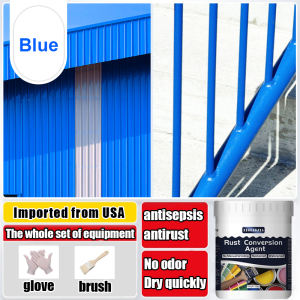 【No more rust】rust paint protector for roof 1Kg With Brushes and gloves paint anti rust conversion primer paint  anti rust paint for metal roof paint waterproof 