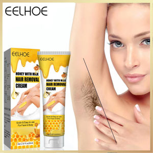 Eelhoe Honey Hair Removal Cream Honey Milk Hair Removal Cream Painless Effective Gentle Non-irritating Arm Leg Back Underarms Full Body Repair Depilatory Cream Honey Milk Hair Removal Cream Painless Effective Gentle Non-irritating Arm Leg Back Underarms