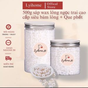 Hũ 500g sáp wax lông nóng ngọc trai predium cao cấp siêu bám lông mùi thơm nhẹ lành tính tẩy lông nhanh chóng Lyihome
