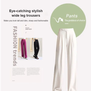 High Waisted Wide Leg Trousers Women Casual Figure-Flattering Straight Pants/Slim Fit/Versatile Stylish Design/For Daily Wear Spring Summer/Urban Commuters