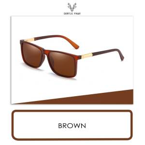 GENTLE FAWN Kacamata Hitam Sunglasses Polarized Anti UV/Anti Silau Bentuk Kotak Simple Bahan TR90 Trend Fashion Pria Kekinian Keren 9005