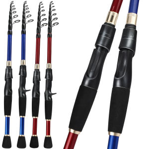 Sougayilang Tongkat Pancing 1.8M 2.1M 2.4M Teleskopik Tongkat Pancing Berputar/Casting Tongkat Pancing Serat Karbon Bahan Tongkat Pancing Joran Pancing Memancing Hitam Merah Biru joran murah cuci gudang
