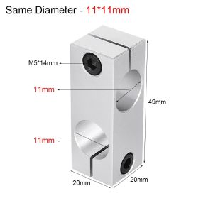 WAPKTY 1Pcs Optical Axis Pillar Fixing Clamp Vertical Fixed Diameter Aluminum Alloy Fastening Cross Clip  Same/Different Diameter Steel Pipe Fixing Bracket