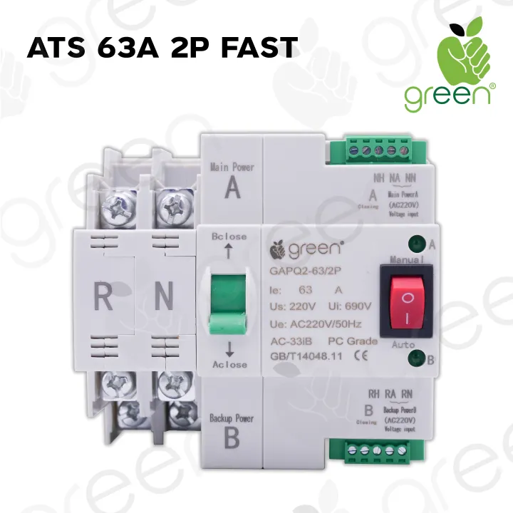 Applegreen ATS Automatic transfer switch 2P 220Vac 63A Fast switch ...