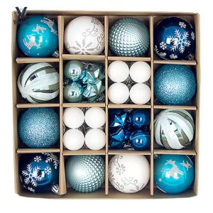 44Pcs Xmas Balls Decoration Plastic Christmas Decorative Balls Xmas Decorative Hanging Ornaments for Christmas Tree Decorations [Vodool Shophouse]