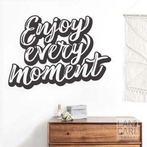 Cutting Stiker Cafe Enjoy Every Moment Wall Sticker Kaca Dekorasi Toko