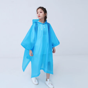 Childrens poncho backpack one-piece thickened outdoor travel childrens raincoat