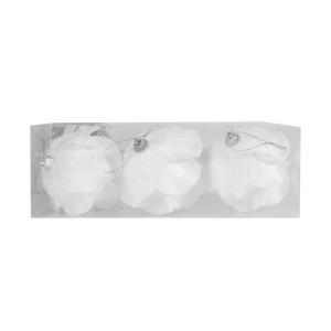 Christmas Ball Ornament 3pcs/box White Foam Petal Christmas Tree Hanging Ornaments for Xmas Holiday Wedding Home