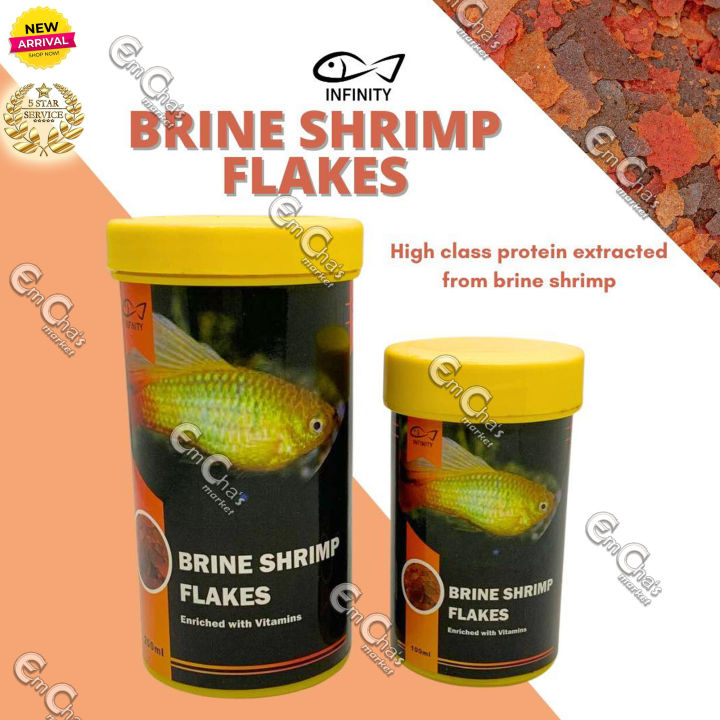 INFINITY Brine Shrimp FLAKES Goldfish Molly Guppy Tetra etc for All Tropical Fish Food ff EXP. 2026 Lazada PH